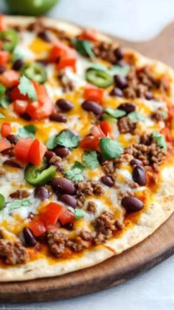 Mexican Taco Pizza Recipe Without Refried Beans
