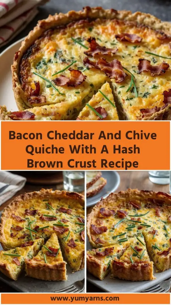 Bacon Cheddar And Chive Quiche With A Hash Brown Crust Recipe Bacon Cheddar And Chive Quiche With A Hash Brown Crust Recipe