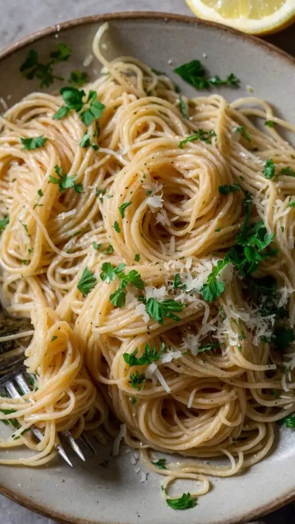 How to make Capellini With Garlic Lemon And Parmesan Recipe 