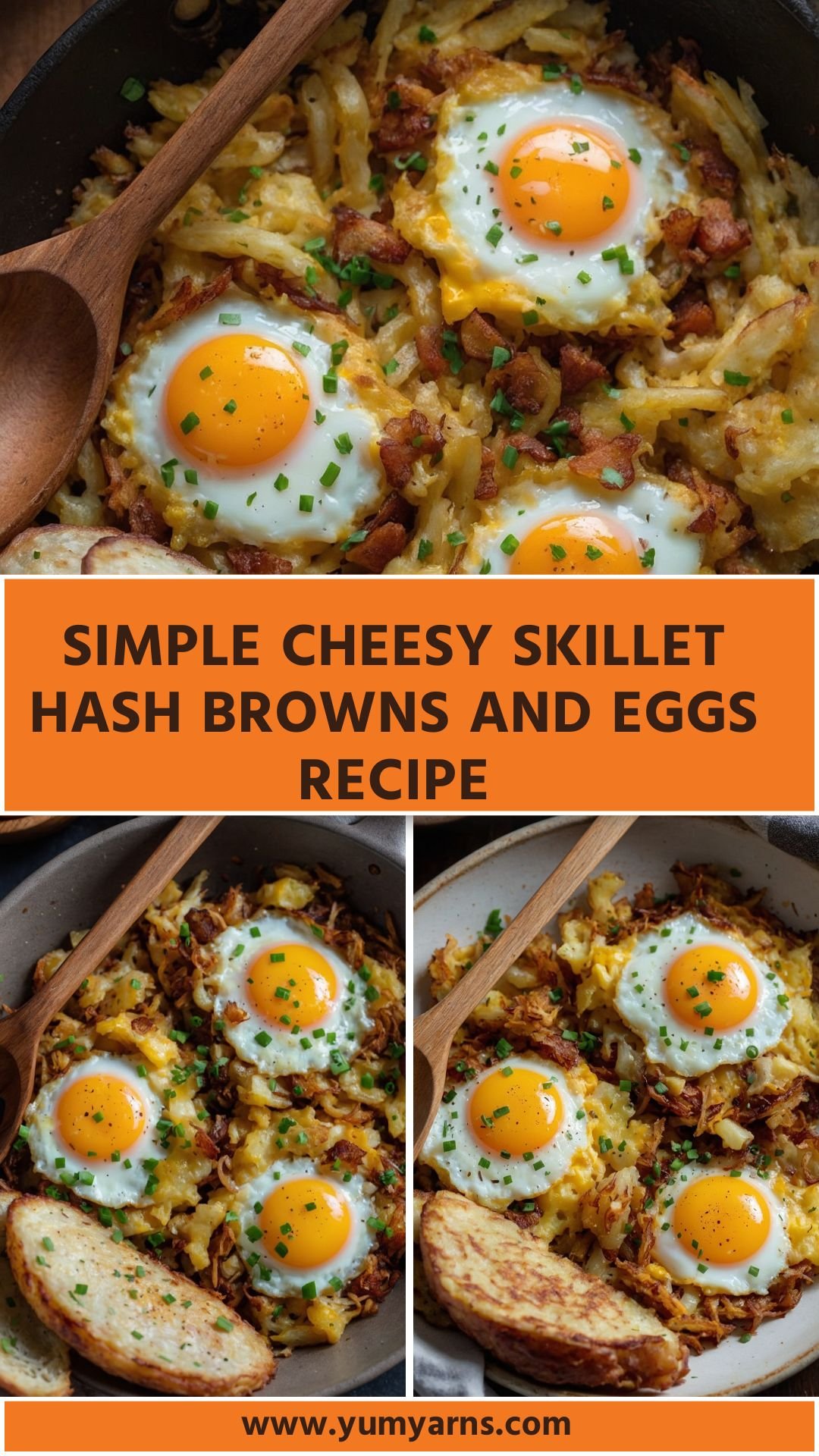 simple cheesy skillet hash browns and eggs recipe