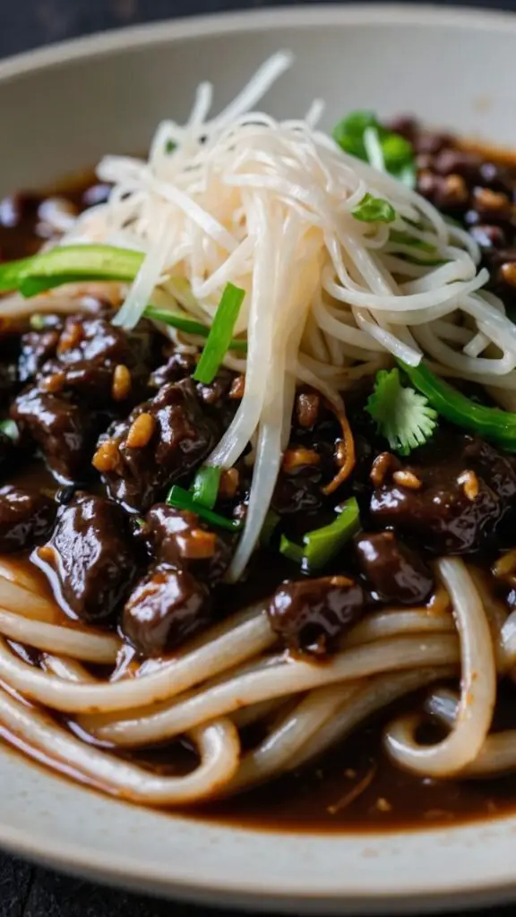 Jajangmyeon Noodles With Black Bean Sauce copycat Recipe Jajangmyeon Noodles With Black Bean Sauce copycat Recipe