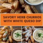 savory hurb churros with queso dip