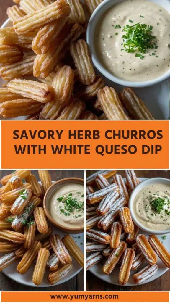 savory hurb churros with queso dip savory hurb churros with queso dip