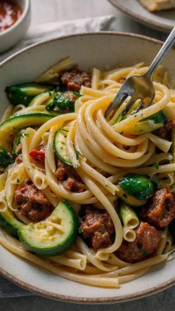 One Pot Pasta with Zucchini and Sausage copycat Recipe One Pot Pasta with Zucchini and Sausage copycat Recipe