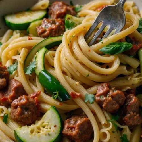 How to make One Pot Pasta with Zucchini and Sausage Recipe