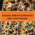 creamy baked carbonara mac and cheese