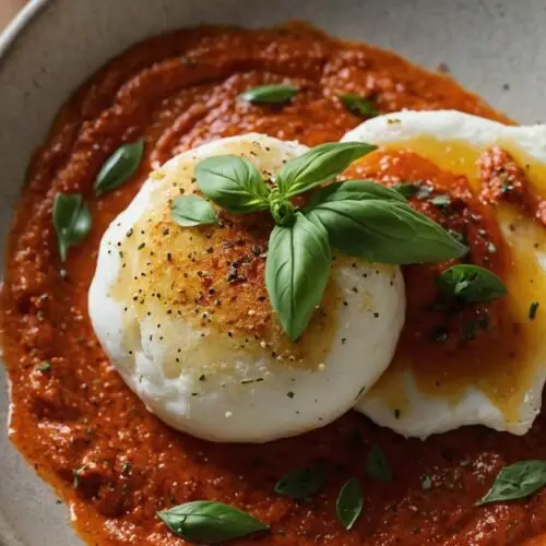 fried burrata over romesco sauce copycat recipe
