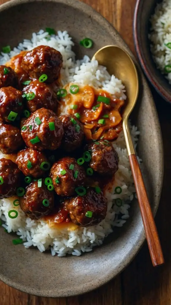 how to make korean bbq meatballs over rice how to make korean bbq meatballs over rice