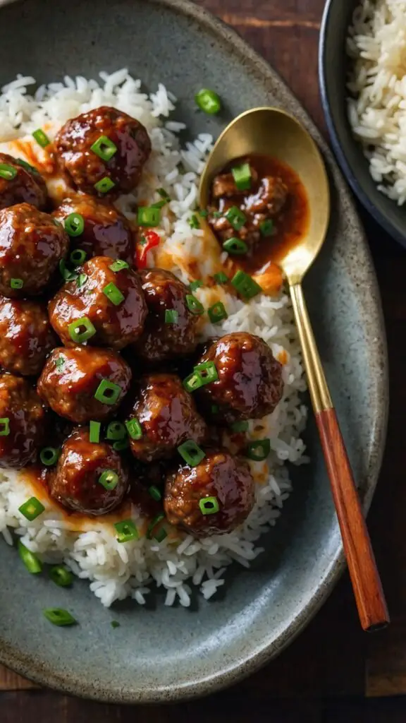 korean bbq meatballs over rice korean bbq meatballs over rice copycat recipe
