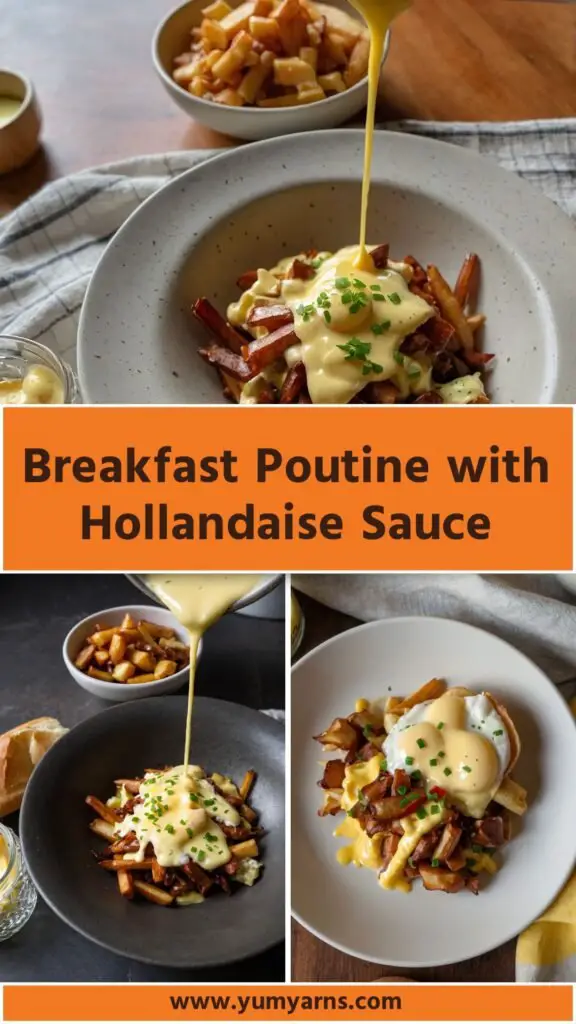breakfast poutine with hollandaise sauce