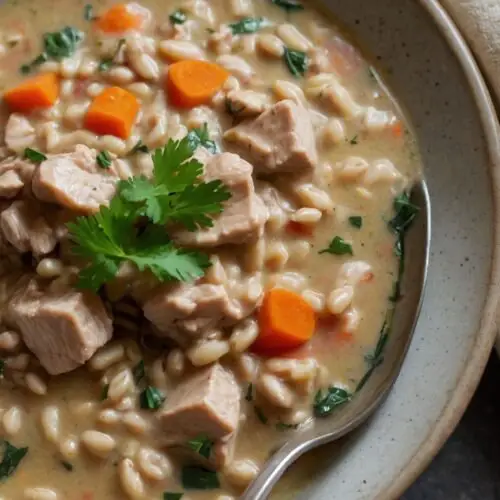 how to make creamy chicken farro soup Recipe