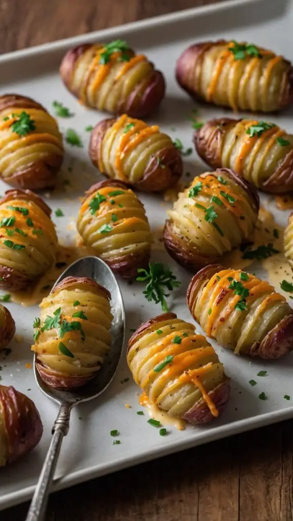 how to make mini cheesy hasselback potatoes Recipe how to make mini cheesy hasselback potatoes Recipe