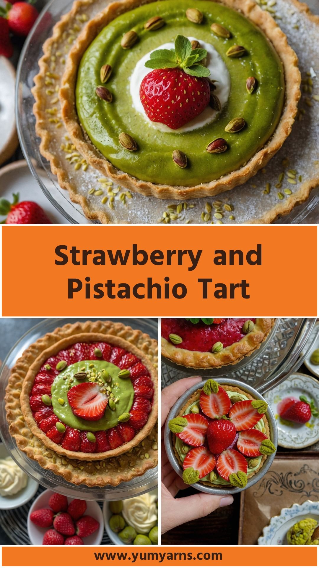 strawberry and pistachio tart