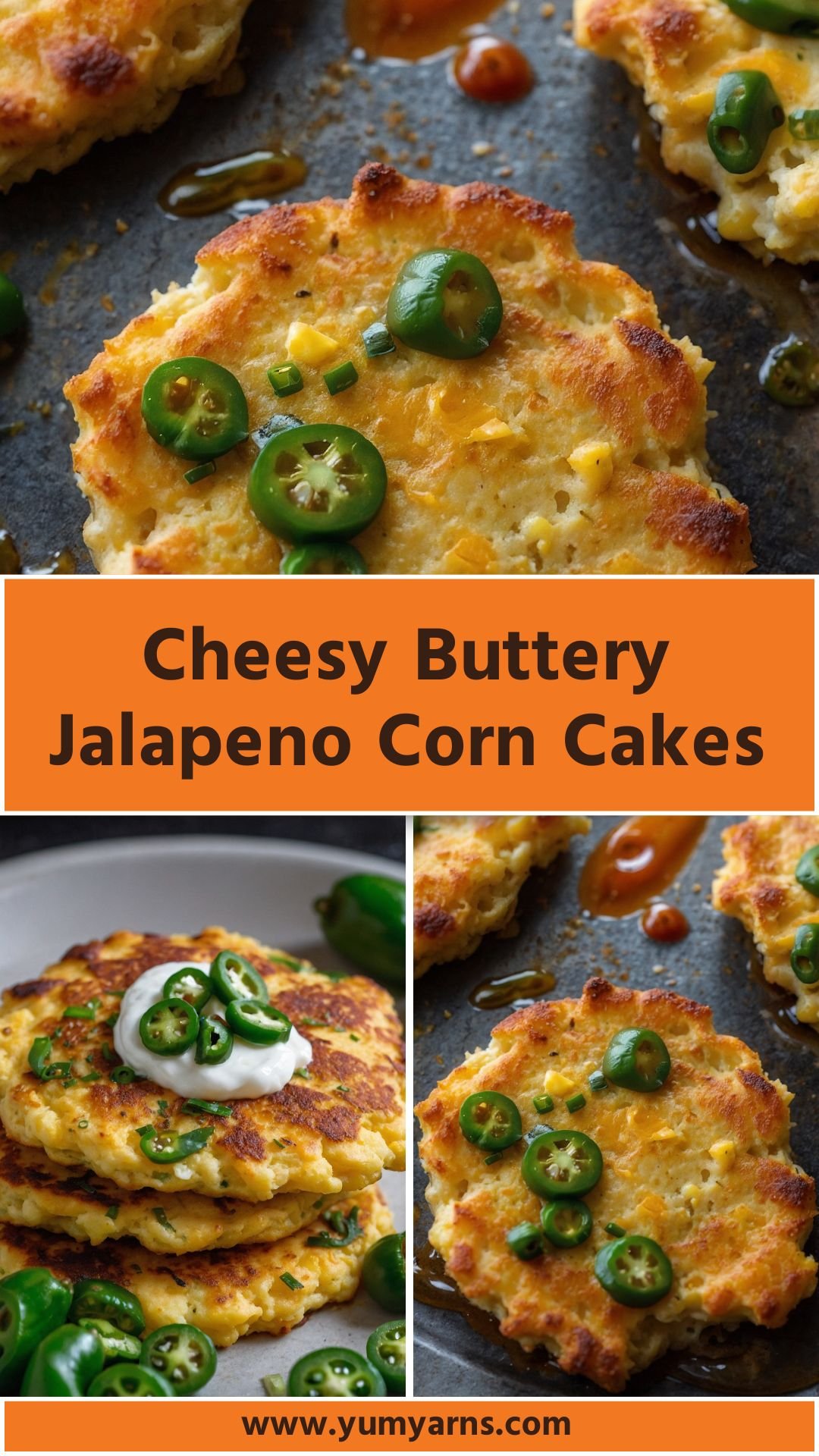 Cheesy Buttery Jalapeno Corn Cakes