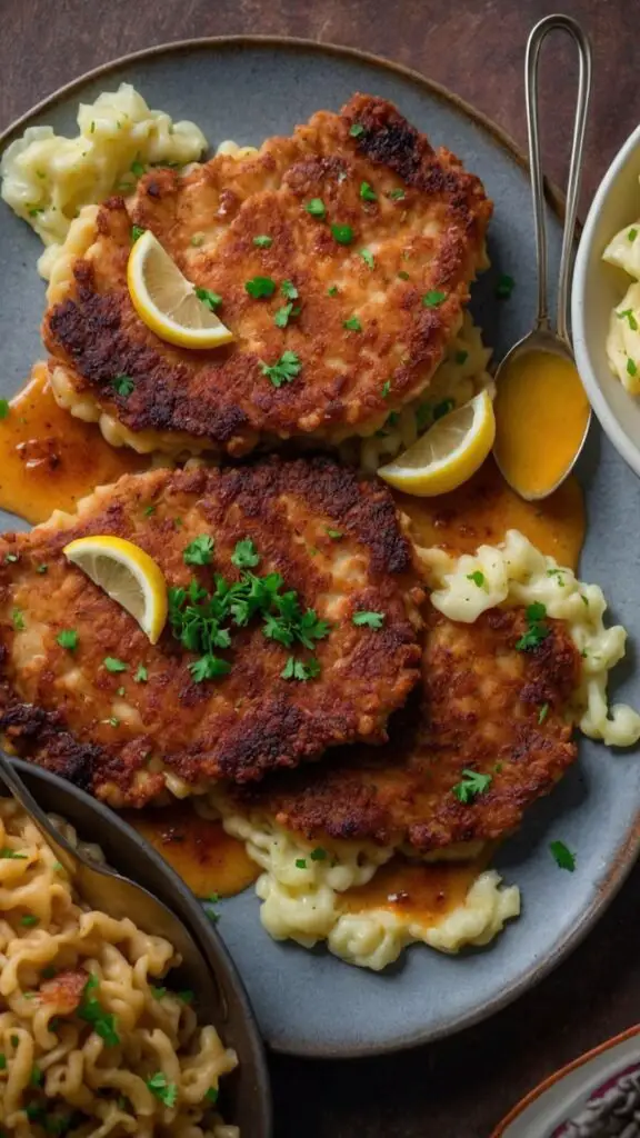 How to make Schnitzel Over Buttered Spätzle with Sweet and Sour Cabbage