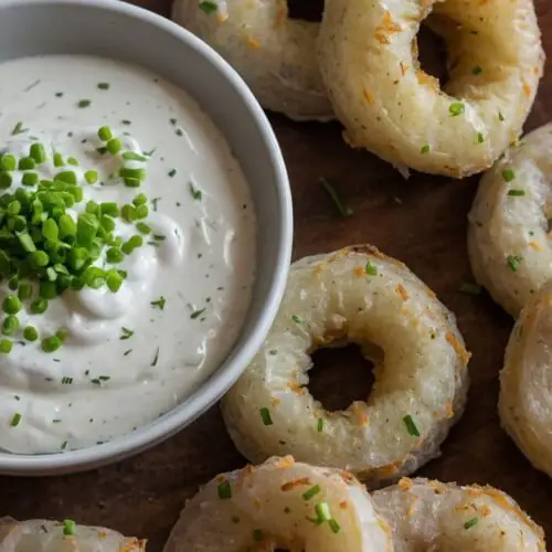 Potato Rings and Homemade Buttermilk Ranch copycat recipe