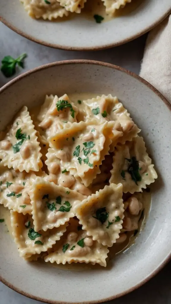 farfalle with a creamy white bean and roasted garlic sauce copycat recipe farfalle with a creamy white bean and roasted garlic sauce copycat recipe