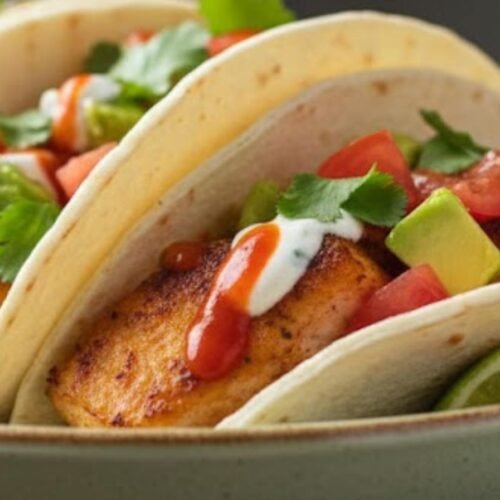 Fried Salmon Tacos
