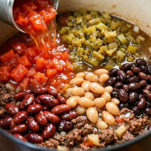 Step 3: Add the Liquids and Beans
