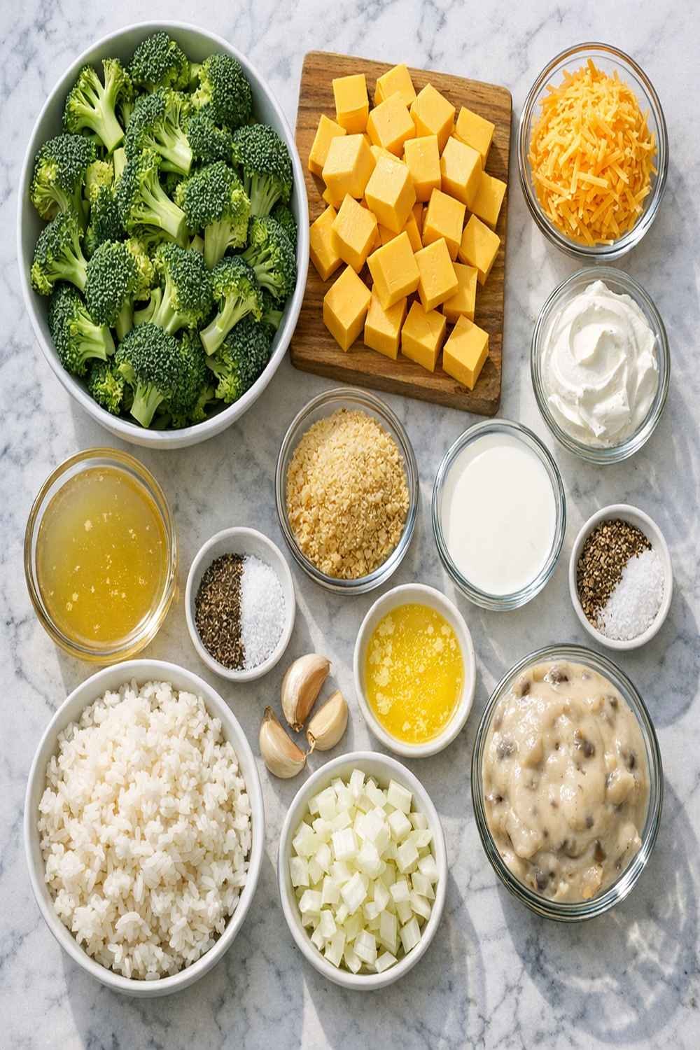 Broccoli Rice Casserole Velveeta Cheese Recipe ingredients